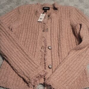 Express Blush Textured Cardigan